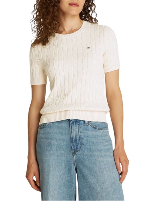Maglia avorio in cotone Tommy Hilfiger | Maglie | WW0WW387440F5