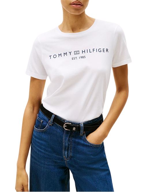 T-shirt donna bianca in cotone Tommy Hilfiger | T-shirt | WW0WW40276YCF