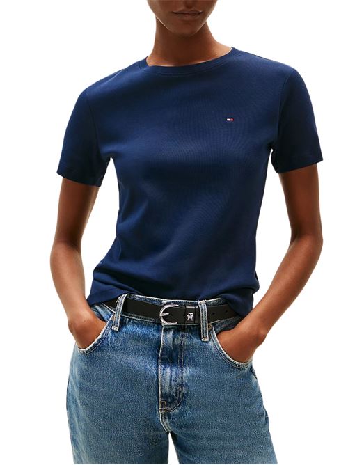 T-shirt donna blu in cotone Tommy Hilfiger | T-shirt | WW0WW40587C1G