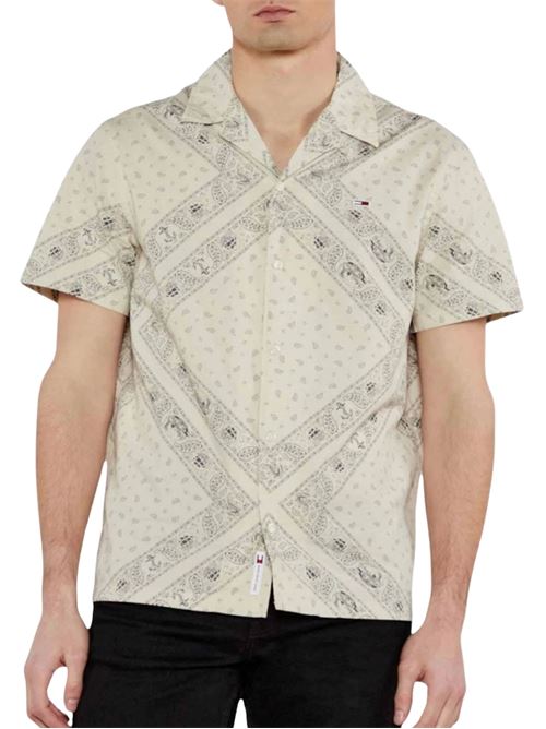 Camicia uomo beige in cotone Tommy Jeans | Camicie | DM0DM20888ACG