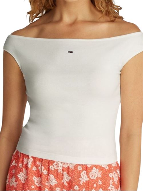 Top bianco in cotone Tommy Jeans | T-shirt | DW0DW20234YBL
