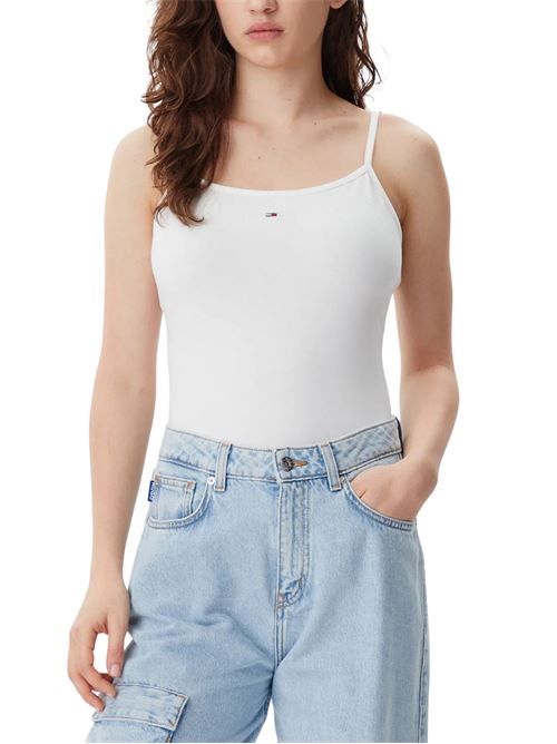 Top bianco in cotone Tommy Jeans | T-shirt | DW0DW20675YBL