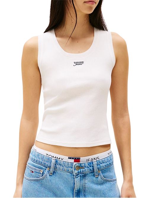 Canotta bianca in cotone Tommy Jeans | T-shirt | DW0DW21369YBH