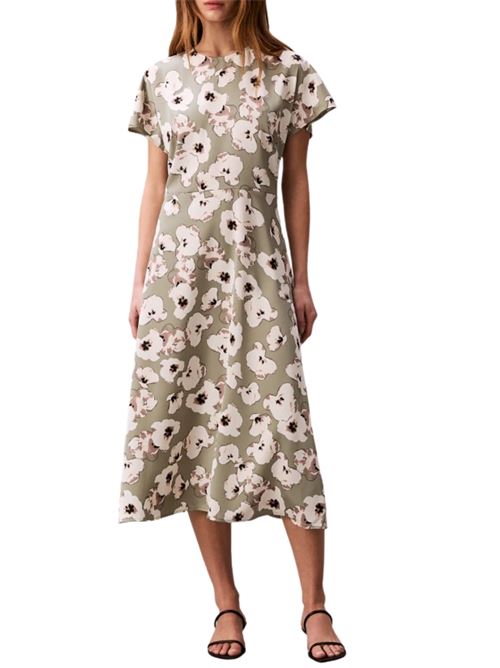 Abito midi satinato Calvin Klein | Abiti | LV044F038GPEZ