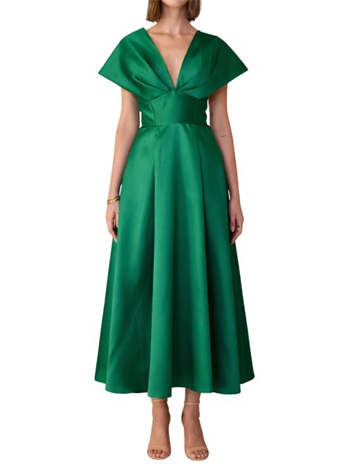 Abito midi con maniche kimono Carla Ruiz | Abiti | 52624GREEN