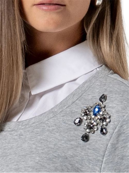 Felpa corta pietre gioiello Fracomina | T9001F408R9156