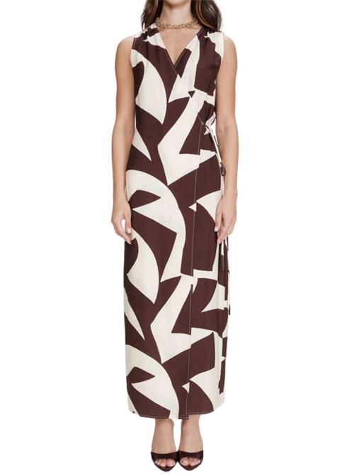 Abito lungo con stampa geometrica Grace & Mila | Abiti | SS26110019CHOC