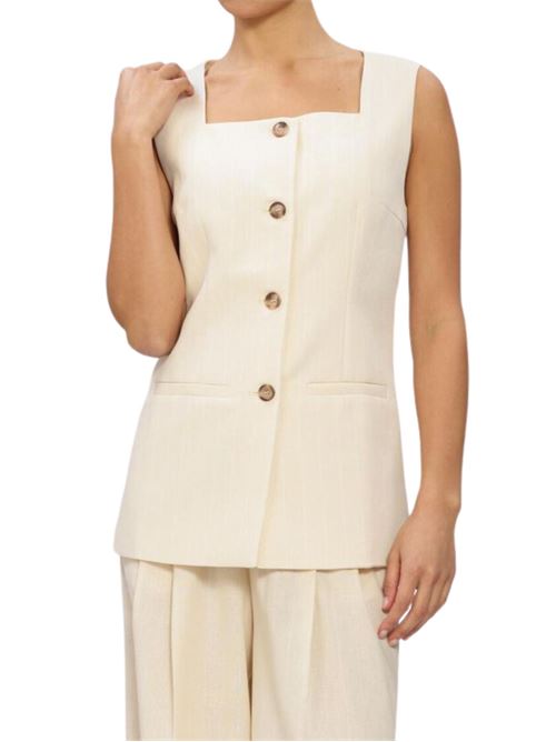 Gilet gessato in misto lino Grace & Mila | Gilet | SS26111007VAN
