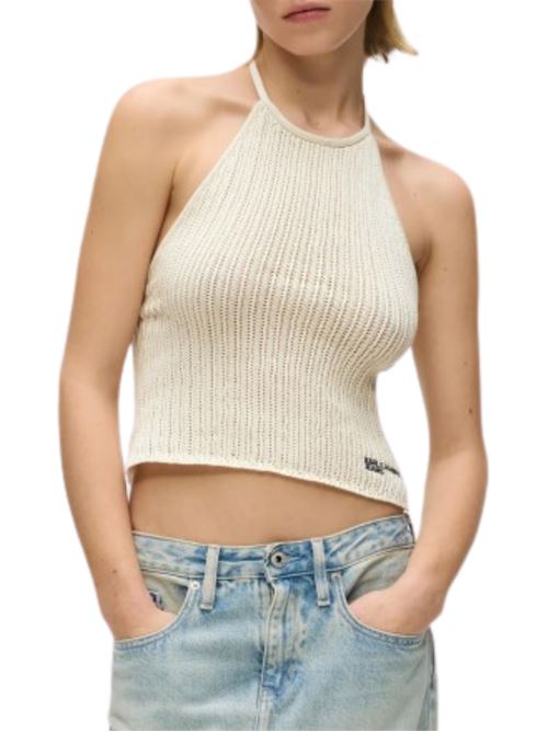 Top in maglia con logo Karl Lagerfeld jeans | T-shirt | B2W180231EY