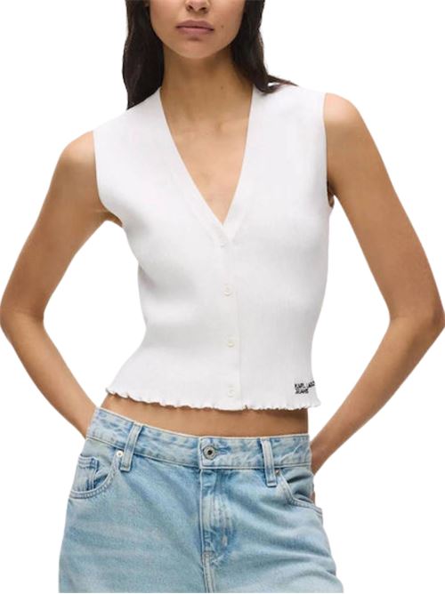 Top in filo con logo Karl Lagerfeld jeans | T-shirt | B2W18024100