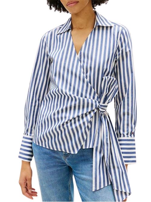 Camicia in popeline annodata Tommy Hilfiger | Camicie | WW0WW4965004T