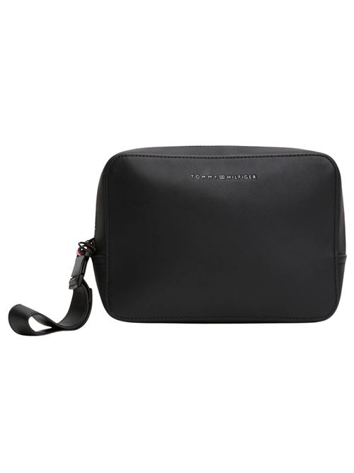 Pochette nera in pelle Tommy Hilfiger | Borse | AM0AM13527BDS