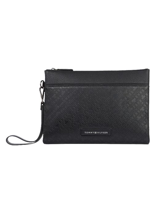 Pochette nera in poliuretano Tommy Hilfiger | Borse | AM0AM13529BDS