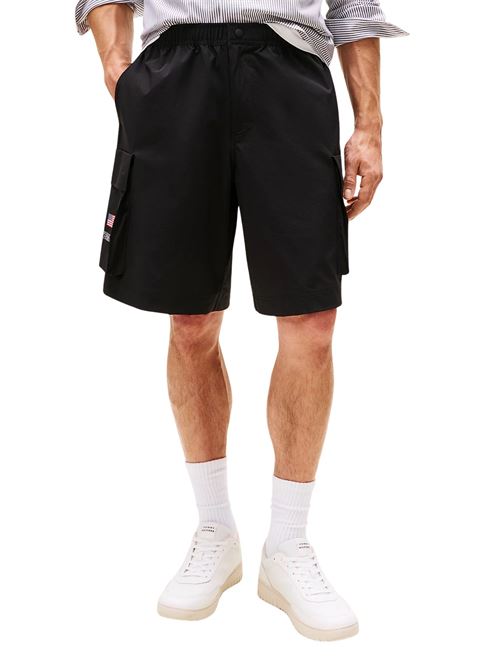 Pantaloncino unisex nero in nylon Tommy Hilfiger | Pantaloni | MW0MW41414BDS