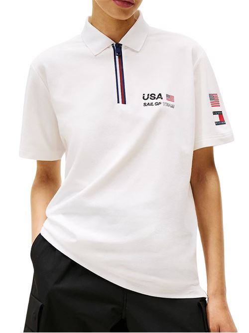 Polo unisex bianca in cotone Tommy Hilfiger | Polo | MW0MW41415YBL