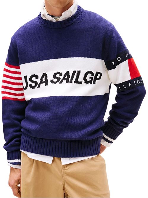 Maglioncino blu in cotone Tommy Hilfiger | Maglie | MW0MW41542DY4
