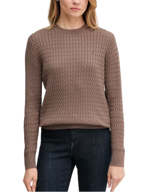 Maglioncino a trecce in cotone Tommy Hilfiger | Maglie | WW0WW44993GTO