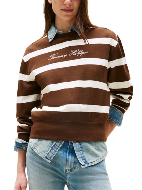 Felpa in cotone a righe Tommy Hilfiger | Felpe | WW0WW4574304P