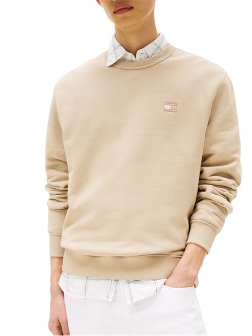 Felpa beige in cotone Tommy Jeans | Felpe | DM0DM20660RBV
