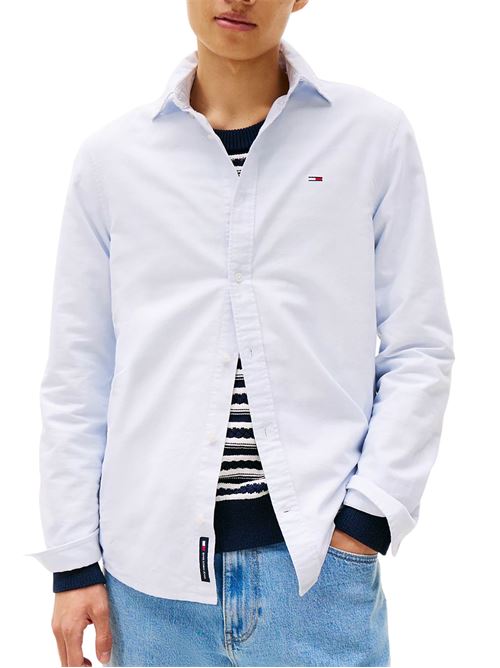 Camicia celeste in cotone Tommy Jeans | Camicie | DM0DM21298C3Q