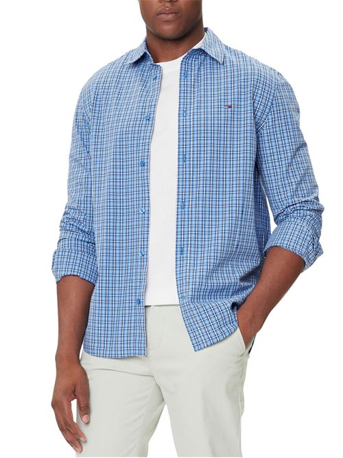 Camicia celeste in cotone Tommy Jeans | Camicie | DM0DM21693C3Q