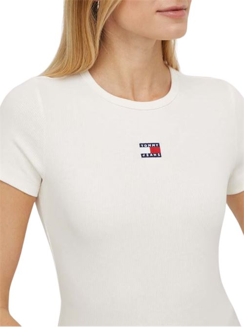 T-shirt bianco sporco in cotone Tommy Jeans | T-shirt | DW0DW17881YBL