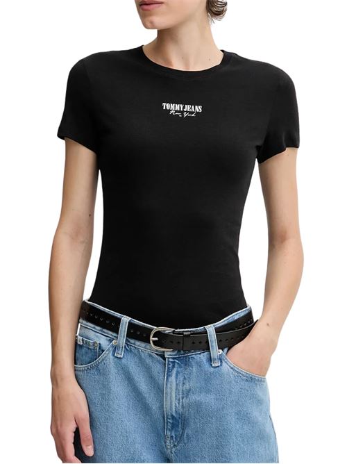 T-shirt nera in cotone Tommy Jeans | T-shirt | DW0DW20913BDS