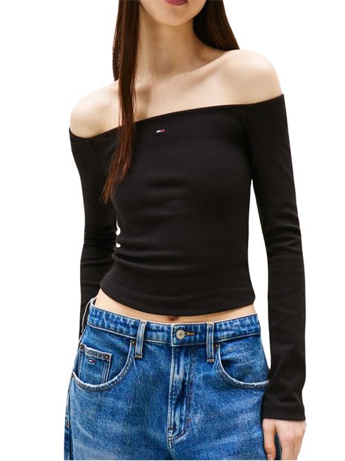 T-shirt nera in cotone Tommy Jeans | T-shirt | DW0DW20919BDS