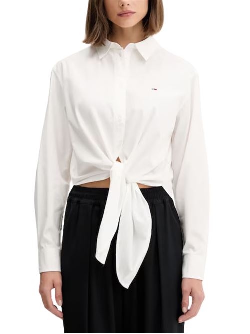 Camicia in cotone con nodo Tommy Jeans | Camicie | DW0DW20990YBL