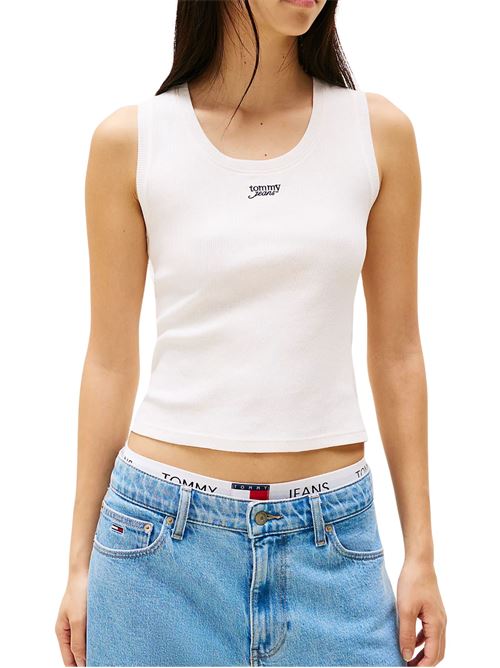 Canotta bianco sporco in cotone Tommy Jeans | T-shirt | DW0DW21369YBH