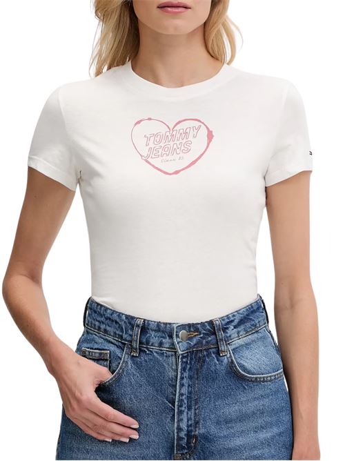 T-shirt bianca in cotone Tommy Jeans | T-shirt | DW0DW21390YBL
