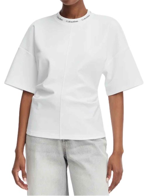 T-shirt strutturata con drappeggio Calvin Klein Jeans | T-shirt | LV047G235GYAF