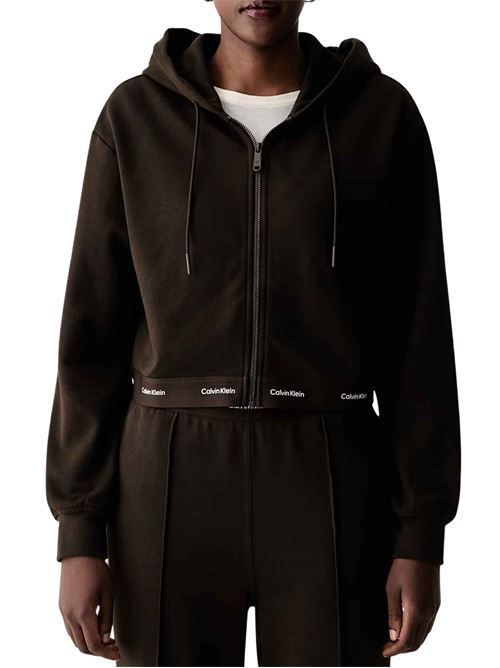 Felpa crop con cappuccio e zip Calvin Klein Jeans | Felpe | LV047G252GTO2