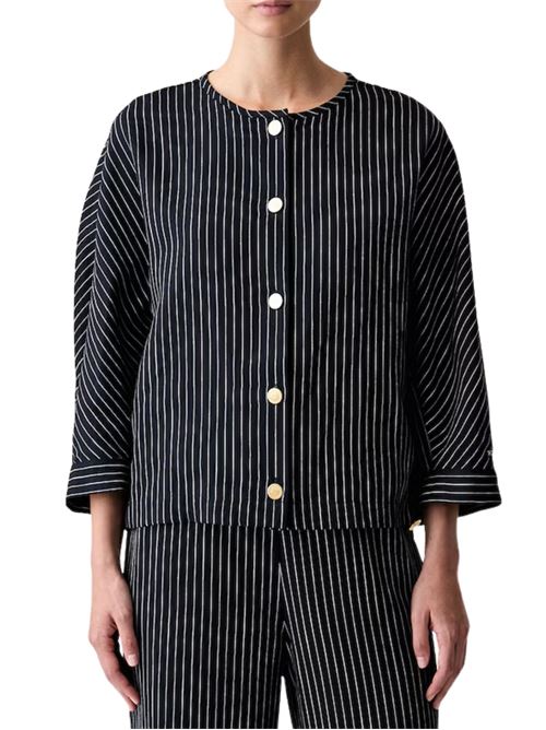 Camicia gessata con maniche 3/4 Tommy Hilfiger | Camicie | WW0WW510600BI