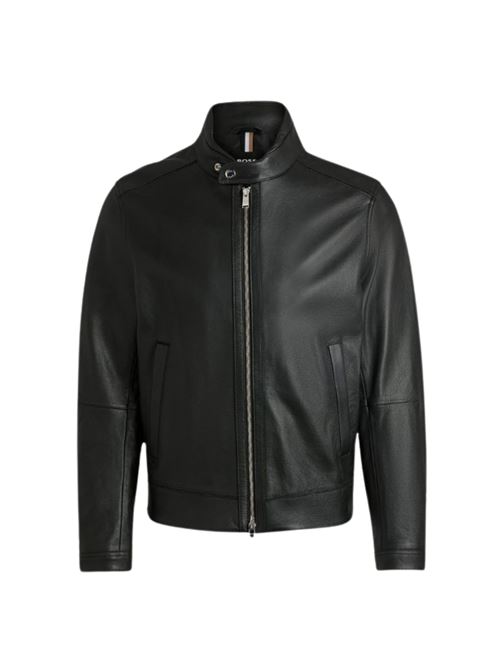 Giubbetto in pelle nero Hugo Boss | Capispalla | 50518906001