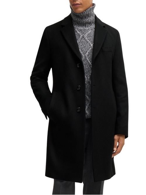 Cappotto slim fit in lana vergine e cashmere nero Hugo Boss | Capispalla | 50525739001