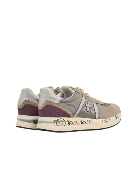 Sneaker donna tortora in pelle e tessuto Premiata | CONNY6979