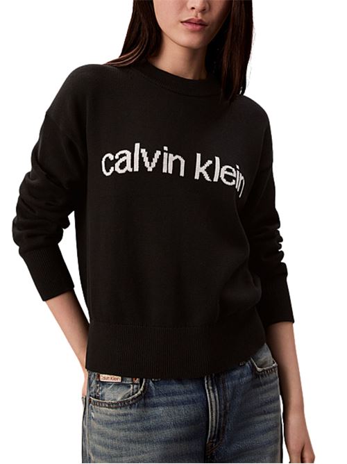Pullover in cotone con logo Calvin Klein Jeans | Maglie | LV047C311GUB1