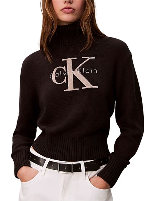 Maglione in ciniglia con logo Calvin Klein Jeans | Maglie | LV047D354GUB1