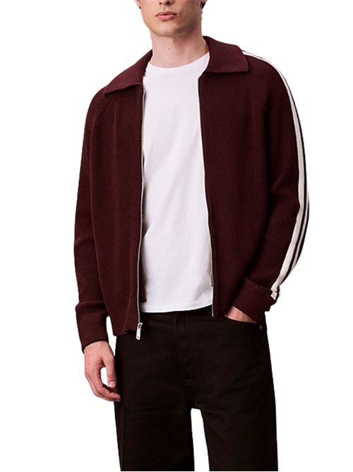 Cardigan con zip in misto lana Calvin Klein Jeans | Maglie | LV04RD301GGR9