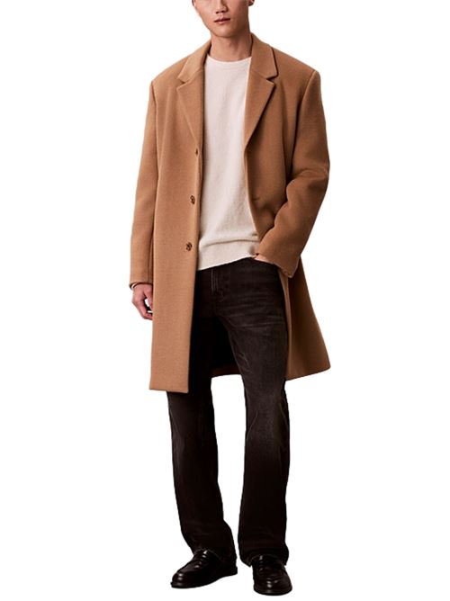 Cappotto cammello in misto lana Calvin Klein | Capispalla | LV04LD900GHMS