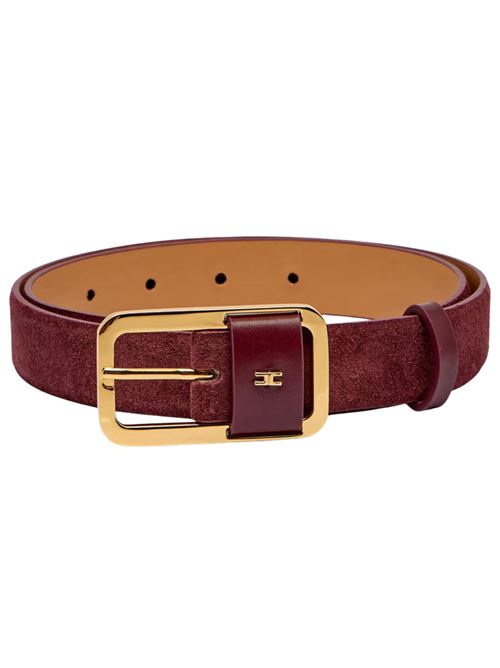 Cintura bordeaux in pelle Elisabetta Franchi | Cinture | CT42S56E2EA4