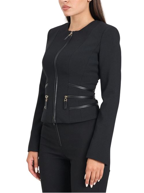 Giacca in doppio crêpe con dettagli oro Elisabetta Franchi | Giacche | GI17356E2110