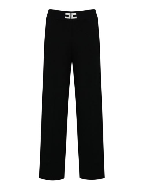 Pantalone nero in viscosa Elisabetta Franchi | Pantaloni | KP69S56E2EF3