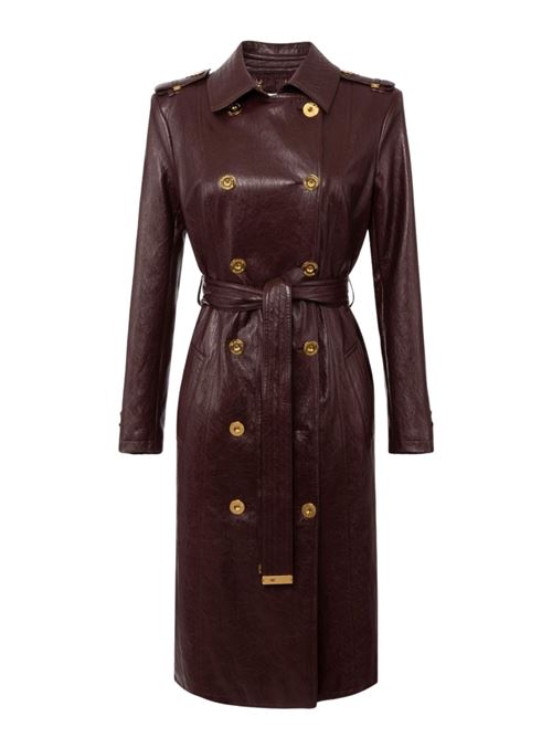 Trench vino in similpelle Elisabetta Franchi | Capispalla | SP00256E2EA4