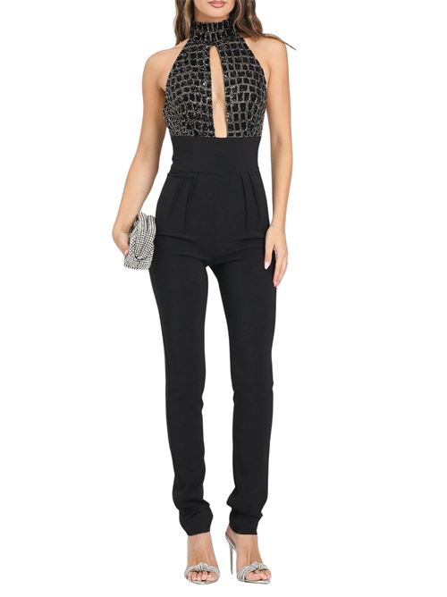 Tuta nera in crepe Elisabetta Franchi | Abiti | TU06257E2110