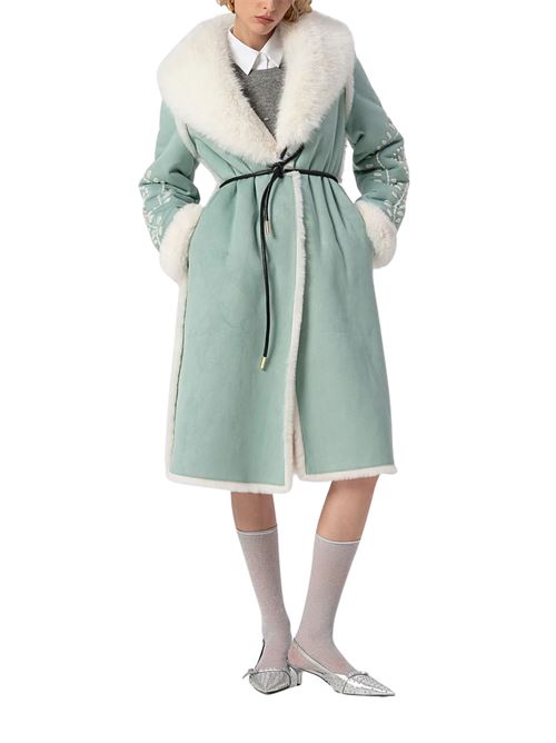 Cappotto con rever in eco-pelliccia Fracomina | C1004O44601806
