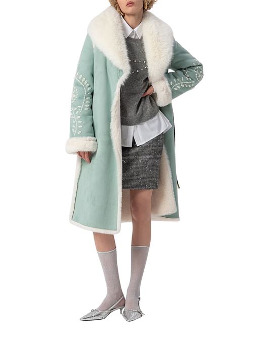 Cappotto con rever in eco-pelliccia Fracomina | C1004O44601806