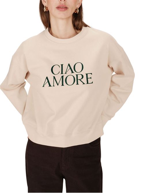 Felpa stampata in velluto Ciao Amore Grace & Mila | Felpe | FW2517139VA