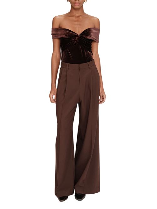 Body in velluto drappeggiato Grace & Mila | T-shirt | FW2527016CHOC